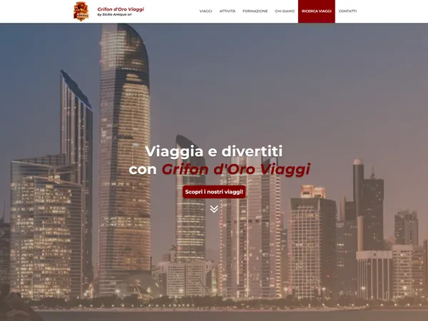 Sito web realizzato per Grifondoro Viaggi — Agenzia viaggi