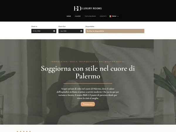 Sito web realizzato per HrD Luxury Rooms — Boutique hotel