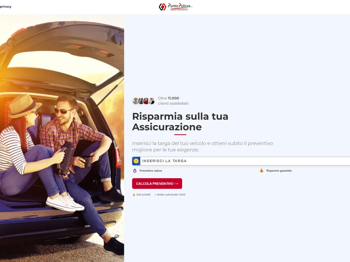Sito web realizzato da Nova Studio per Punto Polizza (Broker assicurativo)